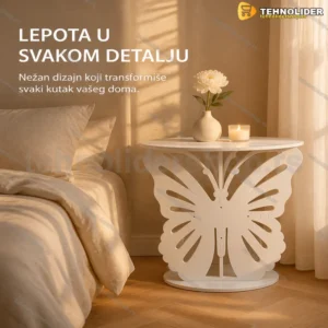 Noćni stočić Butterfly sa dekorativnim motivom leptira