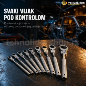 Okasti ključevi sa čegrtaljkom — set 9 komada, 8–24 mm, CR-V