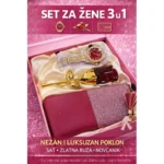 Poklon set za žene 3u1 — sat, parfem i novčanik u kutiji