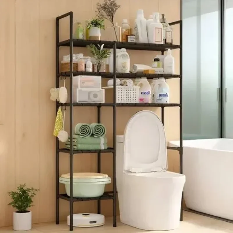 Polica za kupatilo iznad WC šolje — samostojeća polica za WC - u upotrebi