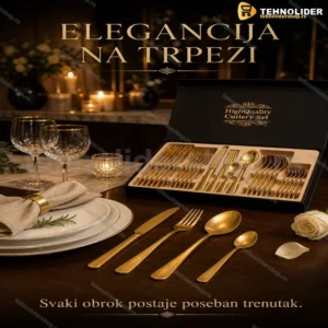 Premium Set Pribora za Jelo 24 Dela – Nerđajući Čelik za 6 Osoba