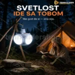 Prenosiva Solarna Lampa – Sklopiva LED Lampa za Baštu i Kampovanje