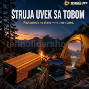 Pretvarač Napona 12V na 220V 2000W — Inverter za Kampovanje i Vikendice