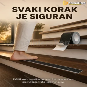 Protivklizna Traka za Stepenice – Sigurnost na Svakom Koraku (1+1)