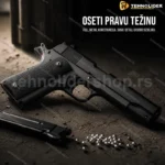 Replika pištolja Kolt 1911 — full metal airsoft, crne korice