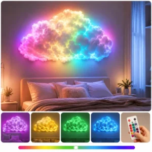 RGB LED Oblak – 3D Dekorativna Zidna Lampa sa Daljinskim