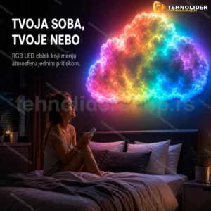 RGB LED Oblak – 3D Dekorativna Zidna Lampa sa Daljinskim