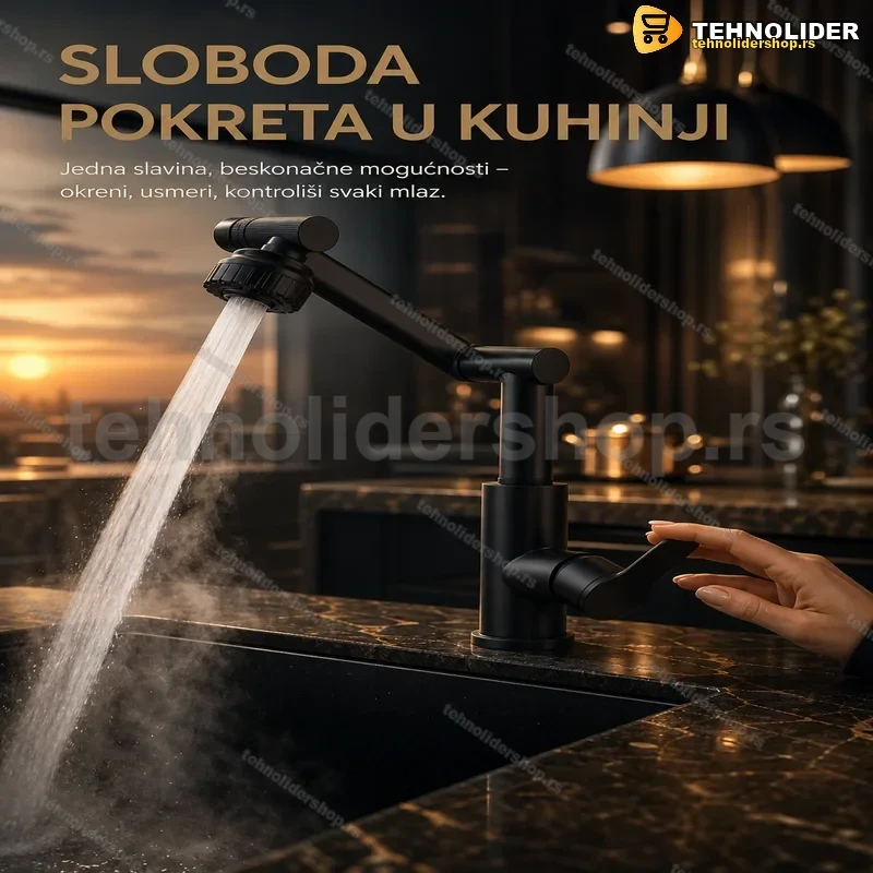 Rotirajuća Kuhinjska Slavina 1080° – Fleksibilna Mehanička Ruka, 2 Režima Mlaza Rotirajuća Kuhinjska Slavina 1080° – Fleksibilna Mehanička Ruka, 2 Režima Mlaza
