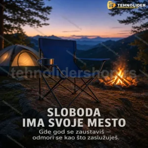 Sklopiva Kamp Stolica 80×51×74 cm – Lagana, Do 120 kg