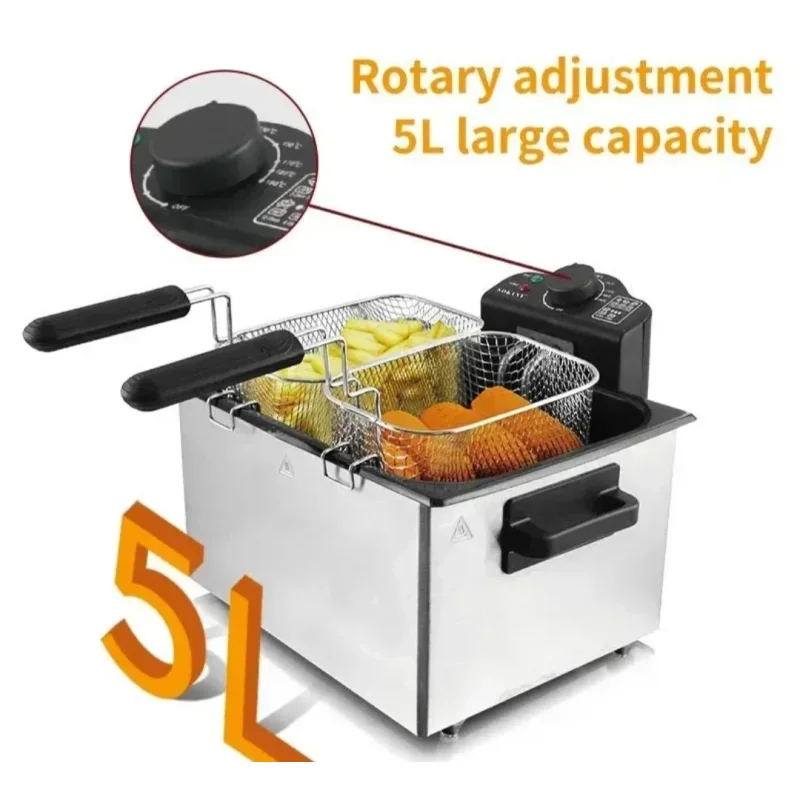 Sokany friteza na ulje 5 L — nerđajući čelik friteza na ulje 5 L - u upotrebi
