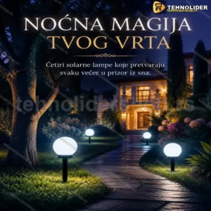 Solarne LED Lampe za Baštu i Dvorište – Set od 4 Komada