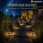 Solarne Podne LED Lampe za Dvorište – Set 4 kom, Inox, Automatsko Paljenje