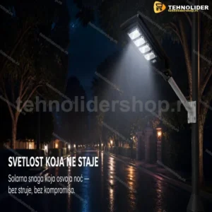 Solarni LED Reflektor 200W za Stubnu Montažu sa Daljinskim Upravljačem