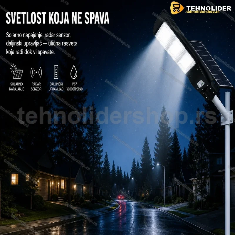 Solarni LED Reflektor 90W za Stubnu Montažu sa Daljinskim Upravljačem Solarni LED Reflektor 90W za Stubnu Montažu sa Daljinskim Upravljačem