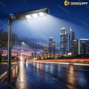Solarni LED Reflektor Stubni 120W sa Daljinskim – Autonomno Osvetljenje