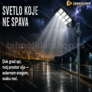 Solarni Ulični Reflektor 1200W – LED Svetlo sa Daljinskim i IP67 Zaštitom