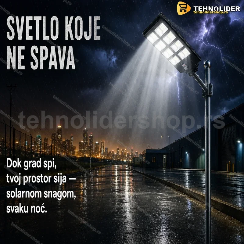 Solarni Ulični Reflektor 1200W – LED Svetlo sa Daljinskim i IP67 Zaštitom Solarni Ulični Reflektor 1200W – LED Svetlo sa Daljinskim i IP67 Zaštitom