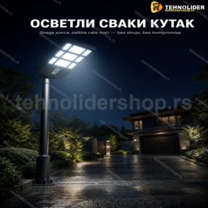 Solarni Ulični Reflektor 400W – LED Svetlo za Baštu i Parking