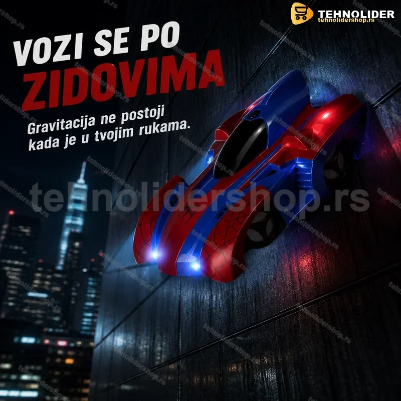Spajdermen Auto na Zidu – RC Autić koji se Vozi po Vertikalnim Površinama Spajdermen Auto na Zidu – RC Autić koji se Vozi po Vertikalnim Površinama