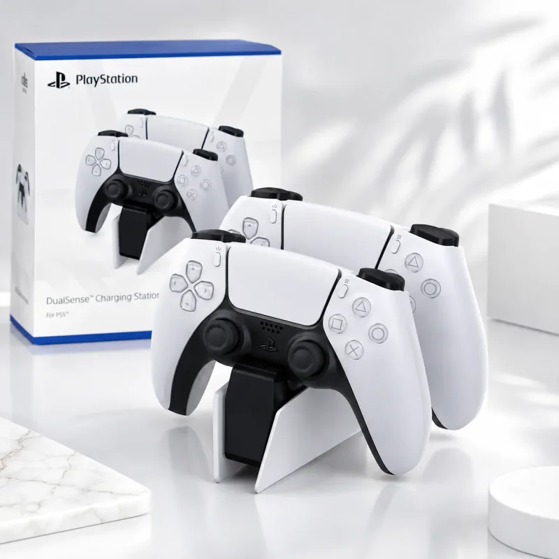 Stanica za punjenje dva PS5 DualSense kontrolera punjač za PS5 kontrolere - prednja strana