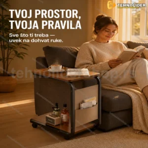 Stočić C oblika — pomoćni sto za kauč i krevet
