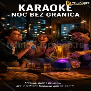 Točilica Bluetooth Zvučnik sa Mikrofonom, LED Svetlima i Karaoke Funkcijom