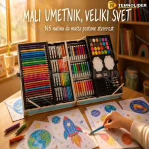 Umetnički set u koferu za decu — 145 delova