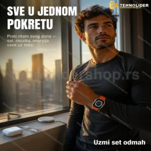 X10 Ultra poklon set — pametni sat sa bežičnim slušalicama i dodacima