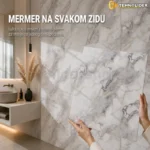 3D zidne obloge sive belo-sivi mermer 60x60 cm, 12 kom