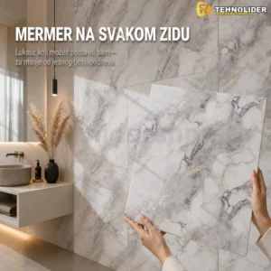 3D zidne obloge sive belo-sivi mermer 60x60 cm, 12 kom