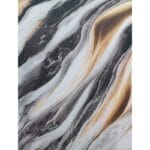 3D zidne obloge zlatne crno-beli mermer 60x60 cm, 12 kom