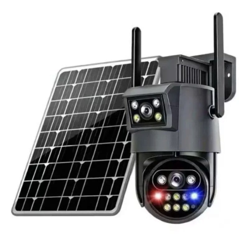 AOV 4G solarna kamera sa dva objektiva i SIM karticom – 4K IP66 AOV solarna 4G kamera - prednja strana