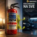Aparat za gašenje požara 1 kg sa prahom, manometrom i držačem