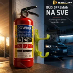 Aparat za gašenje požara 1 kg sa prahom, manometrom i držačem