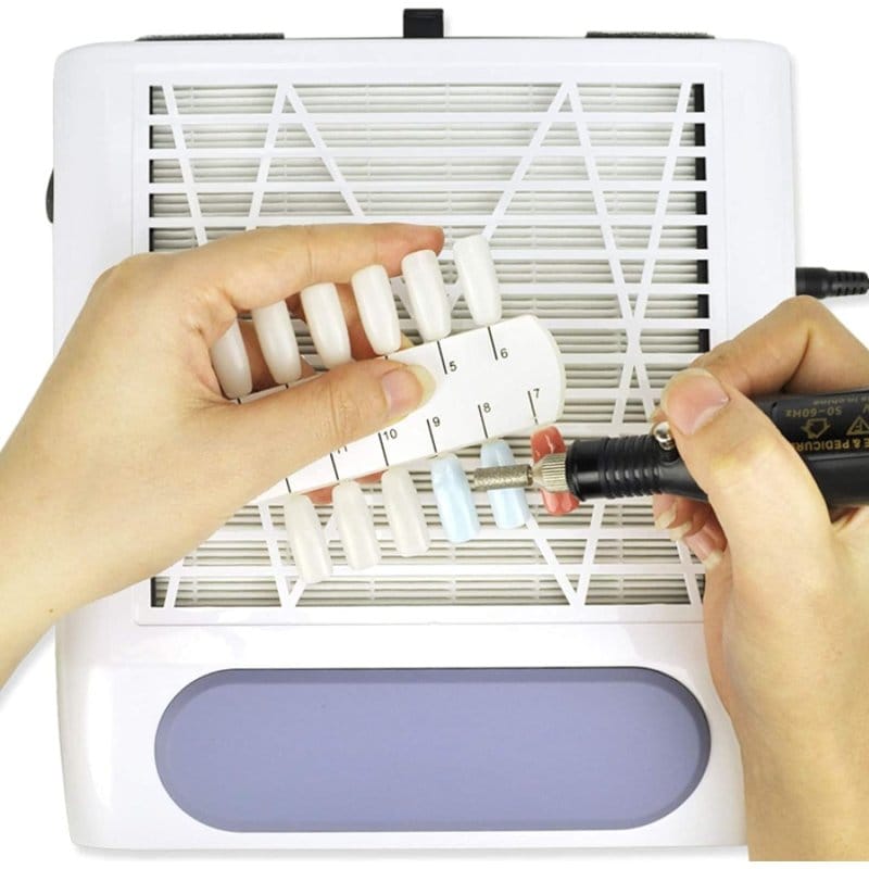Aspirator za prašinu od noktiju beli 80W sa višekratnim filterom beli aspirator za nokte 80W - detalji