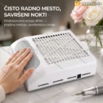 Aspirator za prašinu od noktiju beli 80W sa višekratnim filterom