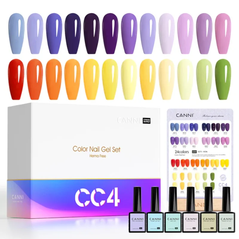 CANNI CC4 gel lak set 30 bočica po 9 ml HEMA free CANNI CC4 set gel lakova - u upotrebi