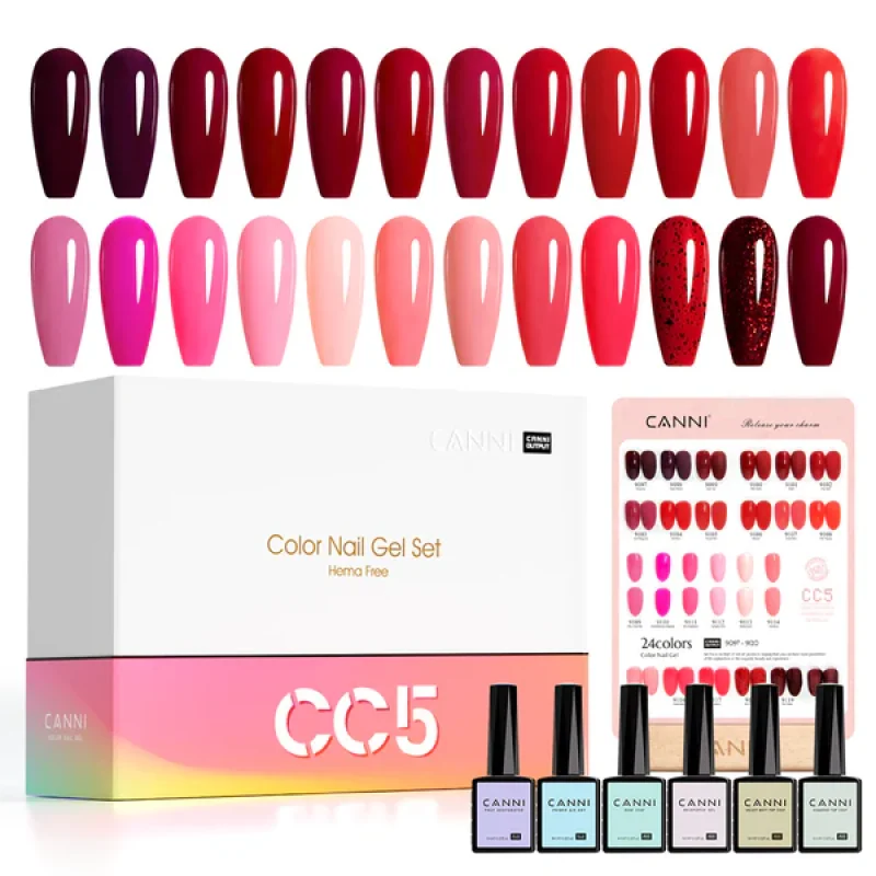 CANNI CC5 gel lak set HEMA free — 30 bočica po 9 ml CANNI CC5 set gel lakova - u upotrebi
