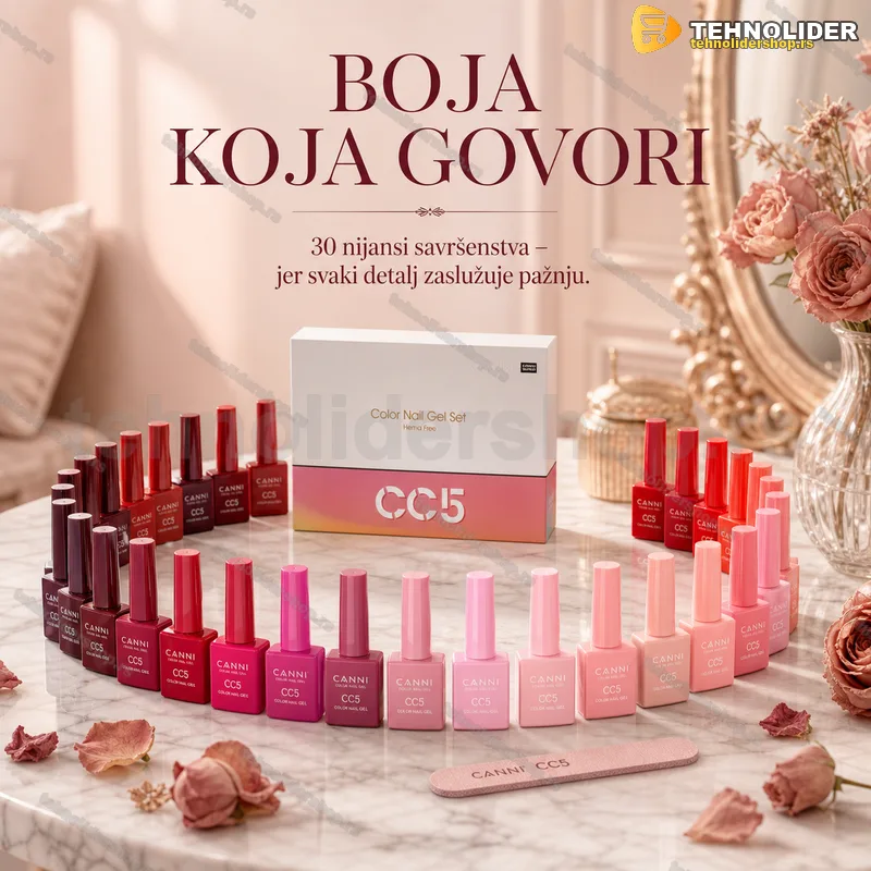 CANNI CC5 gel lak set HEMA free — 30 bočica po 9 ml CANNI CC5 gel lak set HEMA free — 30 bočica po 9 ml