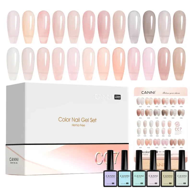 CANNI CC7 gel lak set 30 bočica po 9 ml HEMA free CANNI CC7 set gel lakova - prednja strana