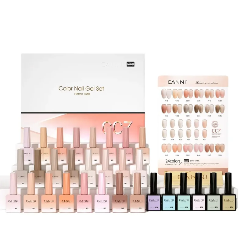 CANNI CC7 gel lak set 30 bočica po 9 ml HEMA free CANNI CC7 set gel lakova - detalji
