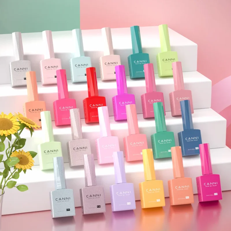 CANNI CC8 gel lak set 30 bočica po 9 ml – HEMA free kolekcija CANNI CC8 set gel lakova - u upotrebi