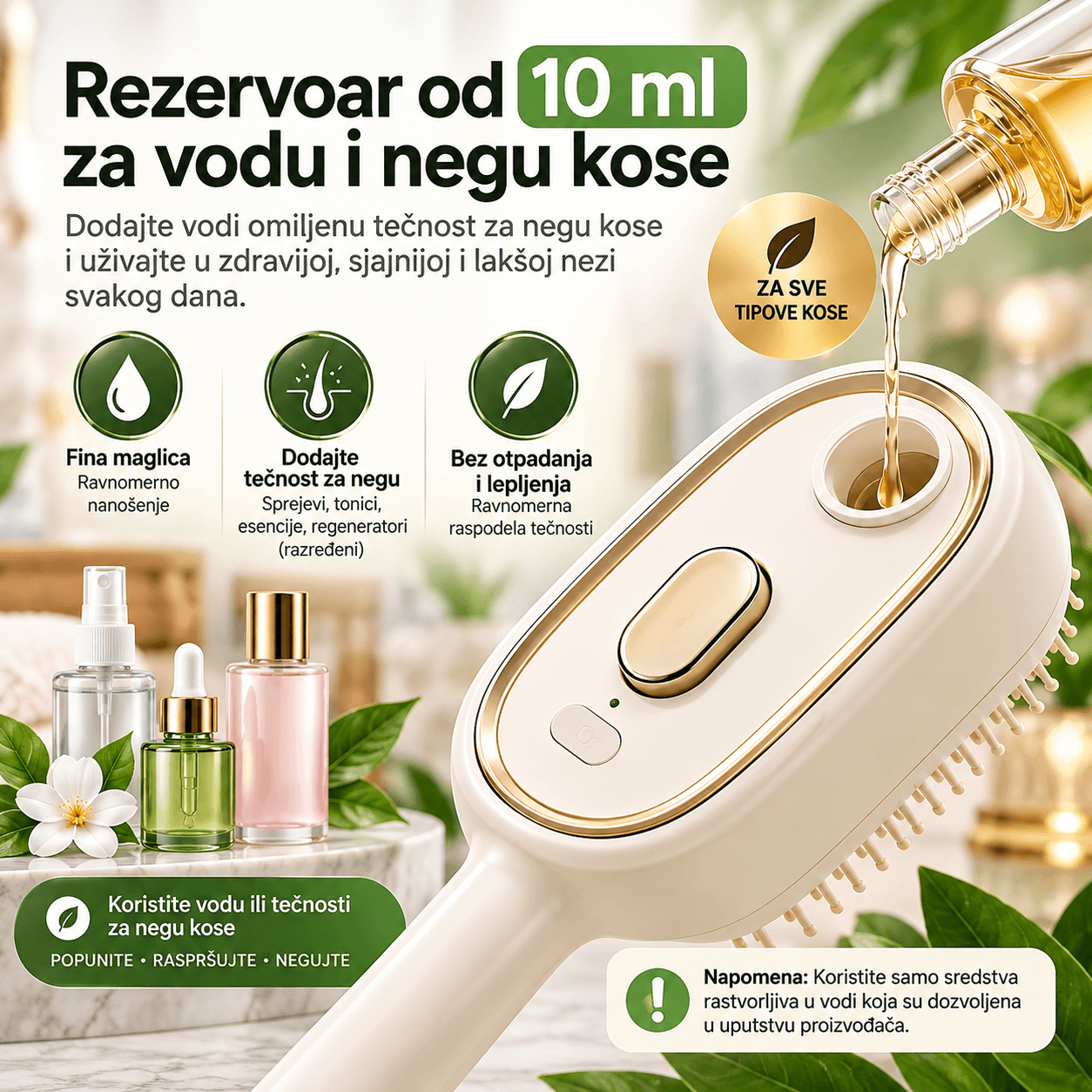 | Najbolja cena | TehnoliderShop Rezervoar od 10 ml za vodu i sredstva za negu kose