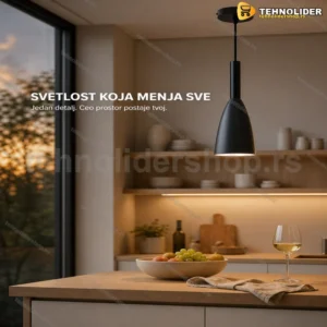 Crna viseća lampa u obliku kupe E27 — model SKD-P001