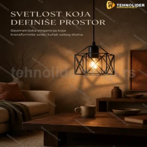 Crna visilica geometrijskog oblika WQCSH E27 750 lm