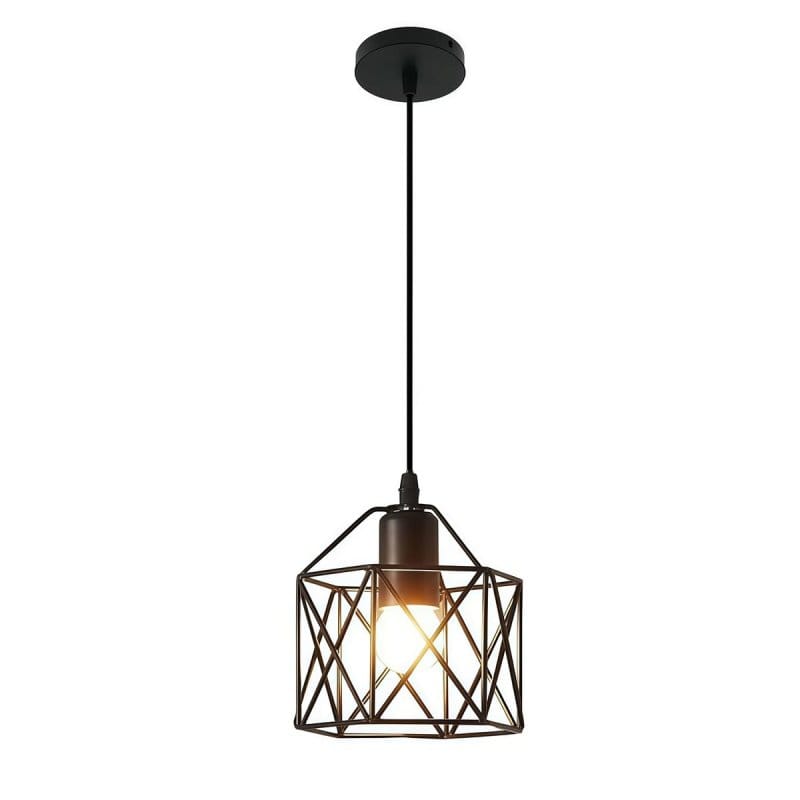 Crna visilica geometrijskog oblika WQCSH E27 750 lm geometrijska visilica - prednja strana