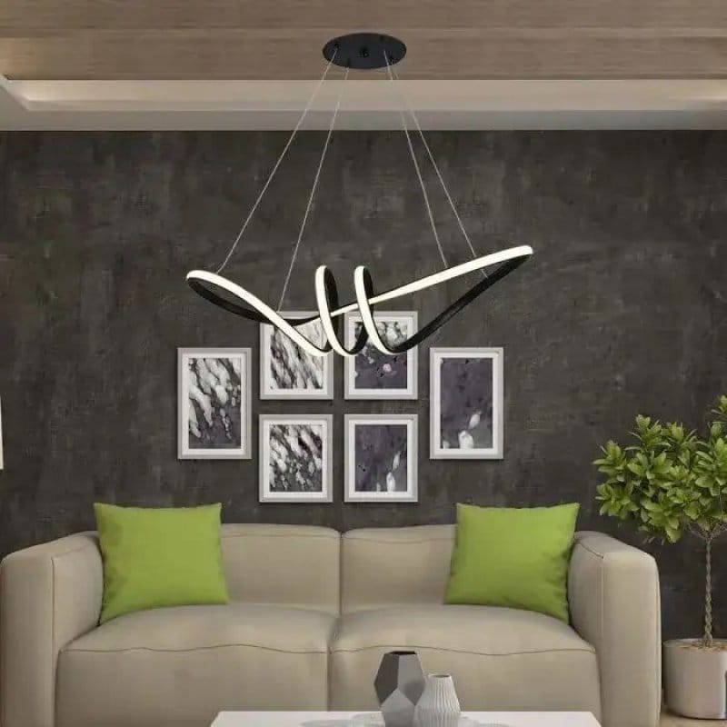 Crni linijski luster talasastog oblika NMLights 100 cm crni linijski luster - u upotrebi