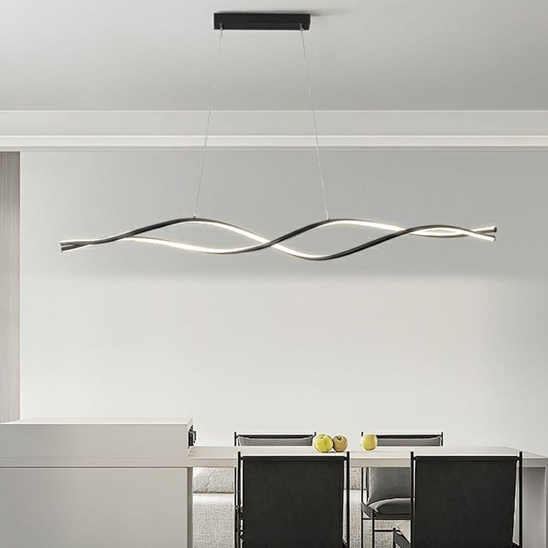 Crni linijski luster talasastog oblika NMLights 100 cm crni linijski luster - detalji