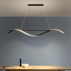Crni linijski luster talasastog oblika NMLights 100 cm