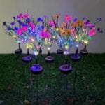 Dekorativne solarne lampe gerberi — set 2 kom, 140 cvetića